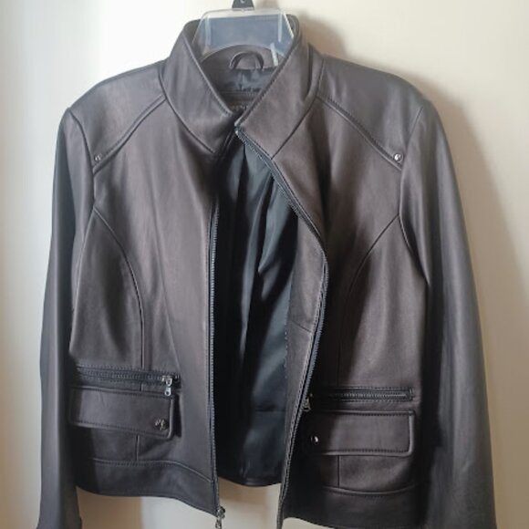 Kenneth Cole Reaction Jackets & Blazers - Kenneth Cole Reaction Leather Moto Jacket - Women's L - Black